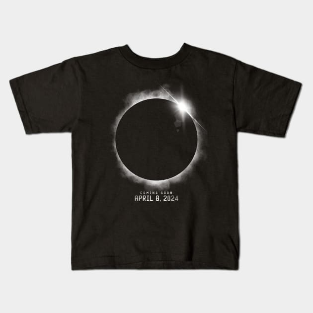 Total Solar Eclipse April 8, 2024 Kids T-Shirt by cowyark rubbark